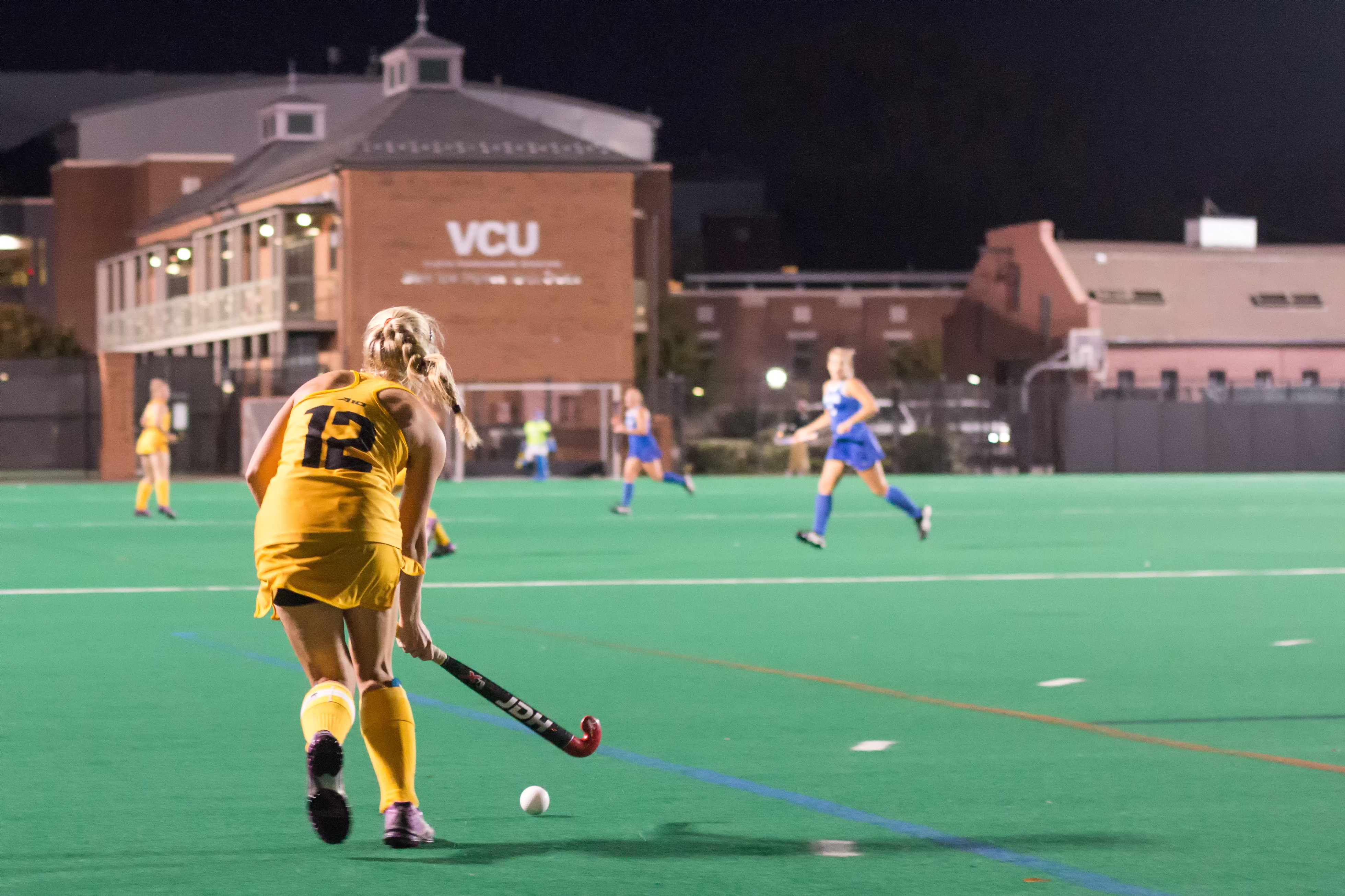Junior defender Natalie Bohmke was selected to compete in the USA Field Hockey Young Women's National Championship this past summer. Photo by Eric Marquez.