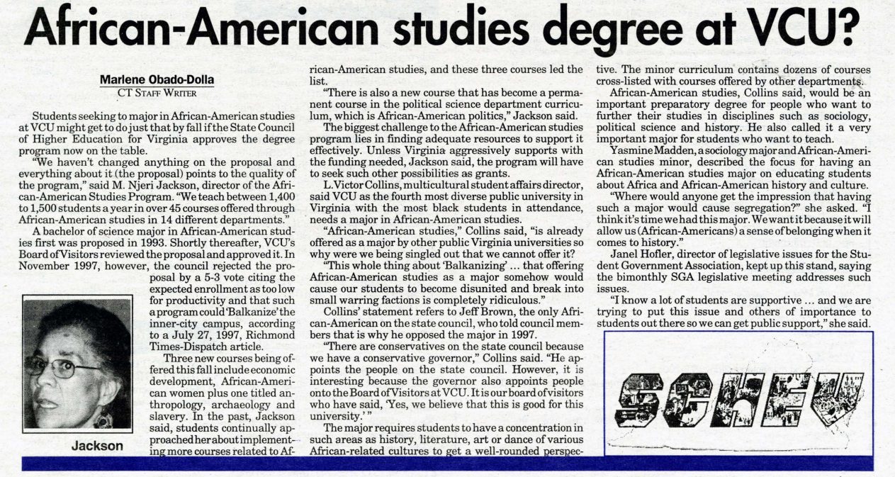 ARCHIVES: AFAM students had to fight for their major