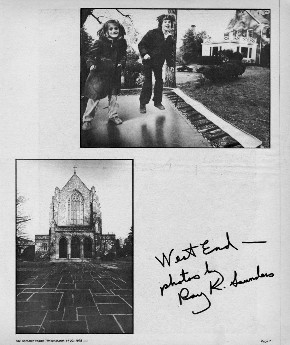 Photos of the West End published in The Commonwealth Times on March 14, 1978.