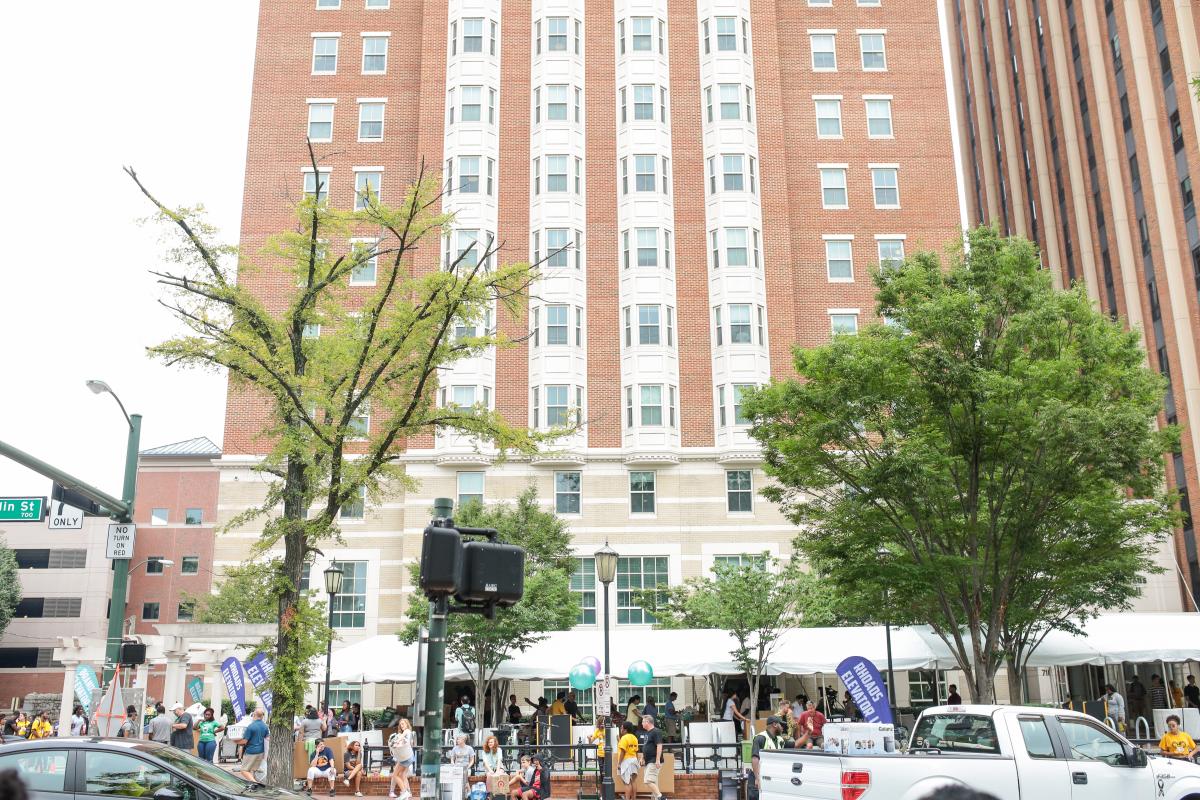 About 4,500 students arrived to campus on Saturday, moving in to freshman residence halls, including Brandt Hall. 